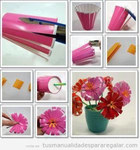 tutorial-manualidades-regalar-reciclaje-flores-vasos-plastico